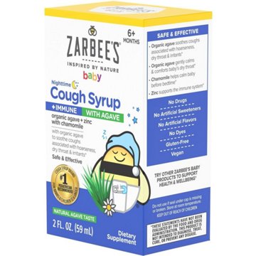 Zarbee's Baby Nighttime Cough Syrup + Immune - Agave Taste