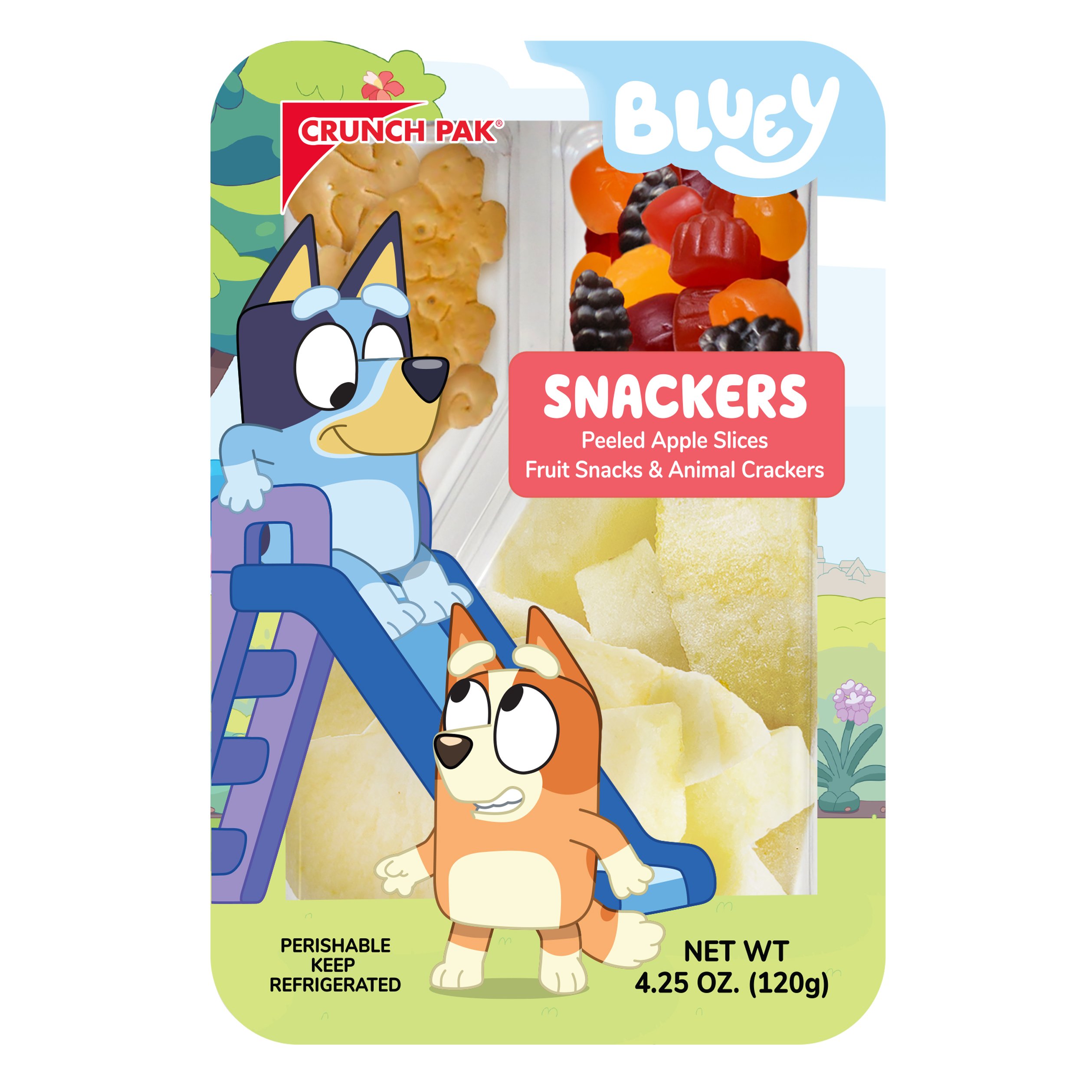 Crunch Pak Bluey Snackers Tray - Apple, Fruit Snack & Animal Crackers ...