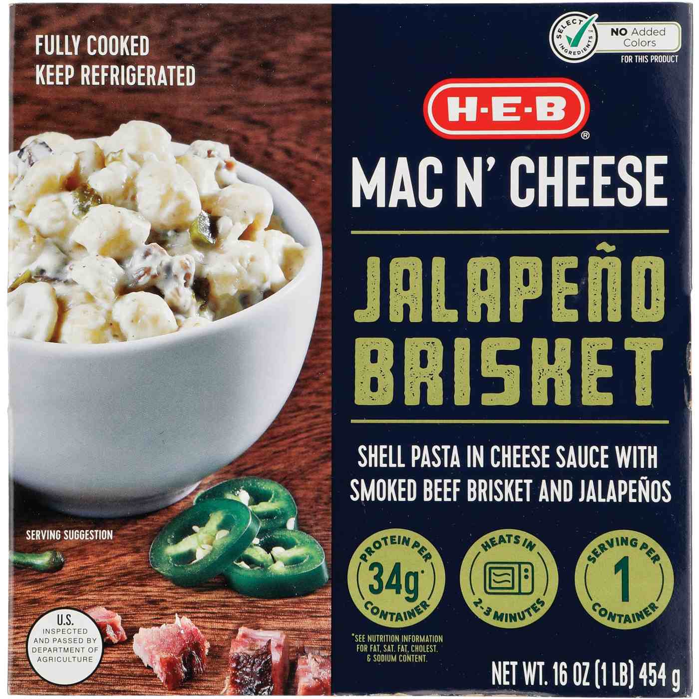 H-E-B Fully Cooked Jalapeño Brisket Mac n’ Cheese; image 1 of 2