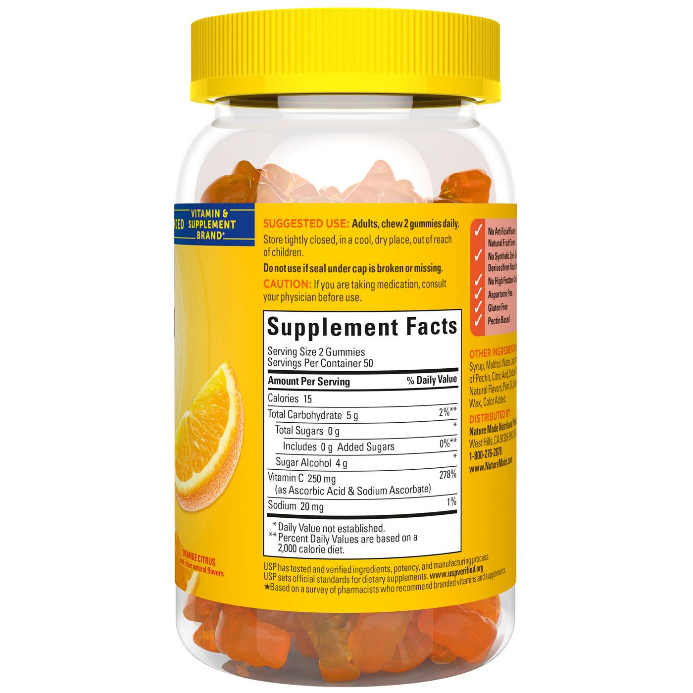 Nature Made  Zero Sugar Vitamin C Gummies - Orange Citrus; image 2 of 2