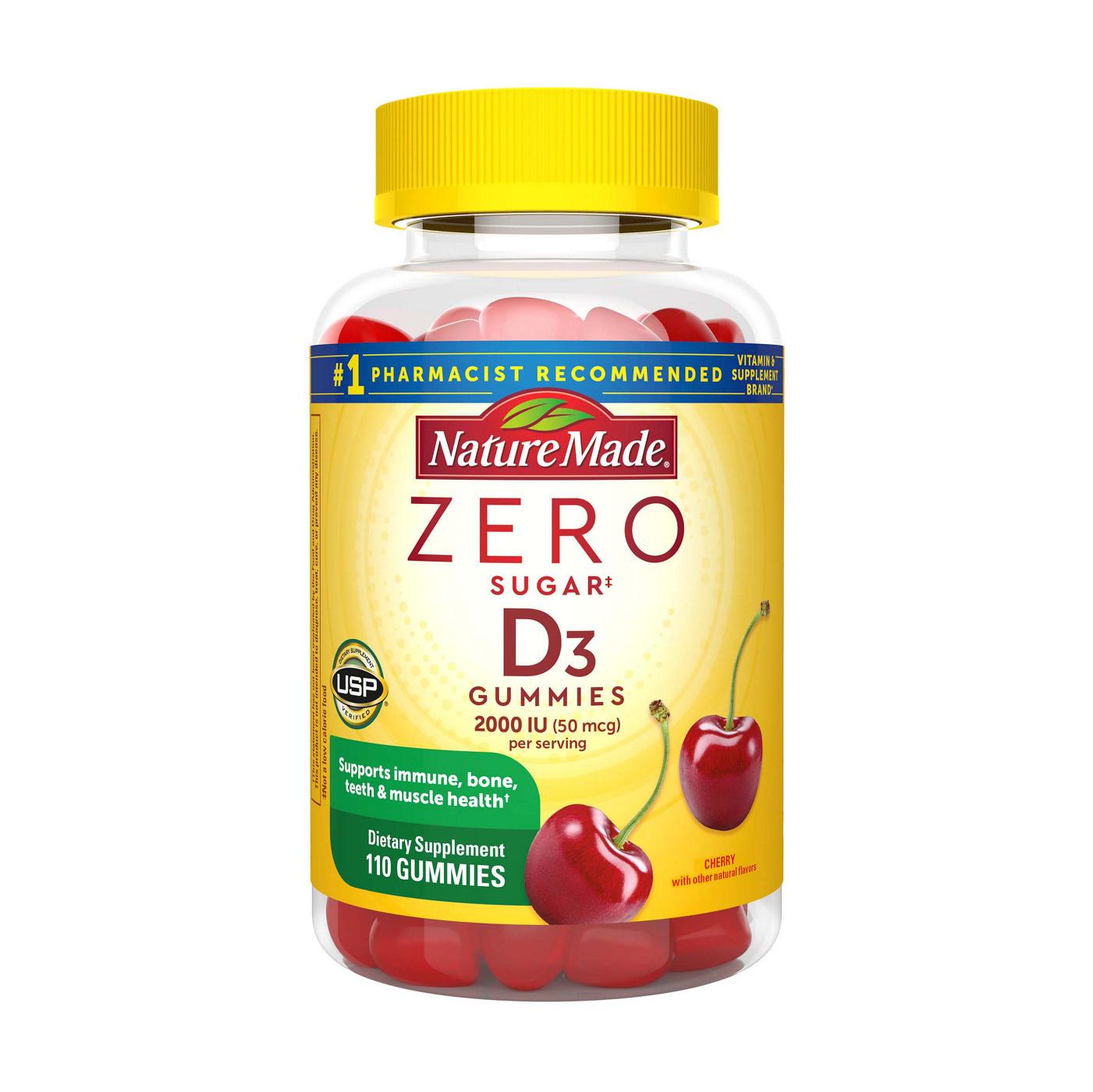 Nature Made Zero Sugar Vitamin D3 Gummies - Cherry; image 1 of 4