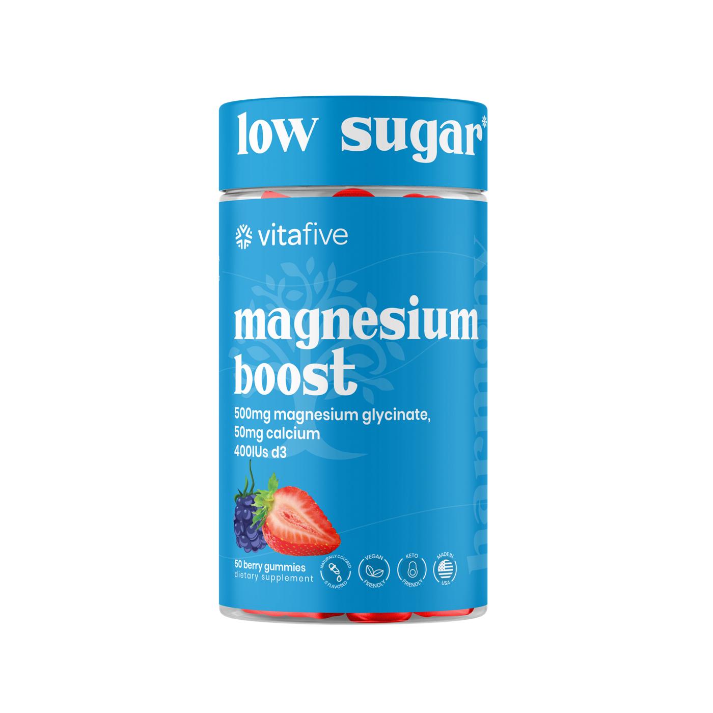 Vitafive Low Sugar Magnesium Boost Gummies - Berry; image 1 of 2