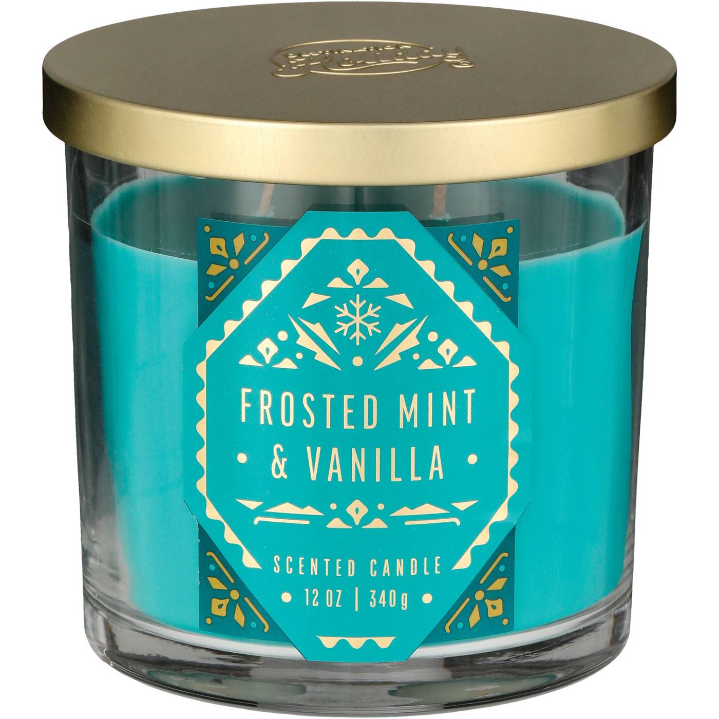 Destination Holiday Frosted Mint Vanilla Scented Candle; image 2 of 2