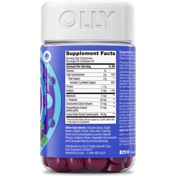 OLLY Extra Strength Melatonin & L-Theanine 5 mg Sleep Gummies Blackberry