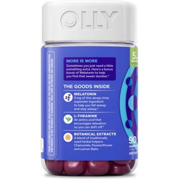 OLLY Extra Strength Melatonin & L-Theanine 5 mg Sleep Gummies Blackberry