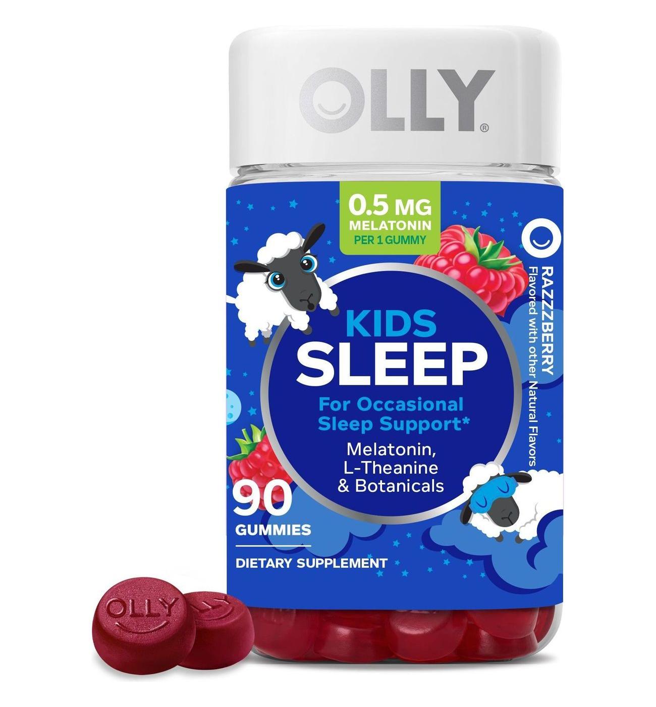 OLLY Kids Melatonin & L-Theanine .5 mg Sleep Gummies- Raspberry; image 1 of 4