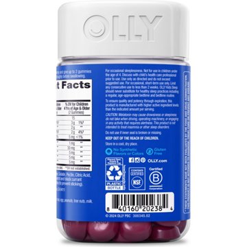 OLLY Kids Melatonin & L-Theanine .5 mg Sleep Gummies- Raspberry