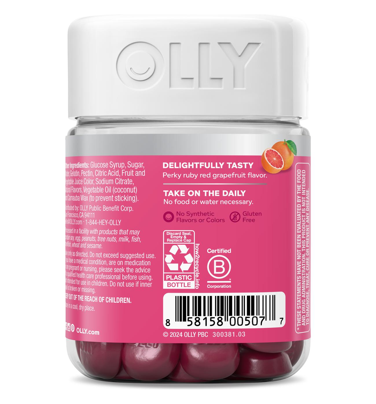 OLLY Undeniable Beauty Healthy Hair, Skin & Nails Biotin & 50 mg Keratin Gummies - Grapefruit; image 2 of 4