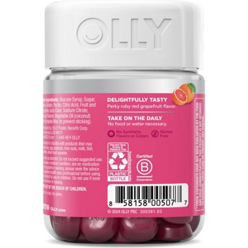 OLLY Undeniable Beauty Healthy Hair, Skin & Nails Biotin & 50 mg Keratin Gummies - Grapefruit, 60 ct