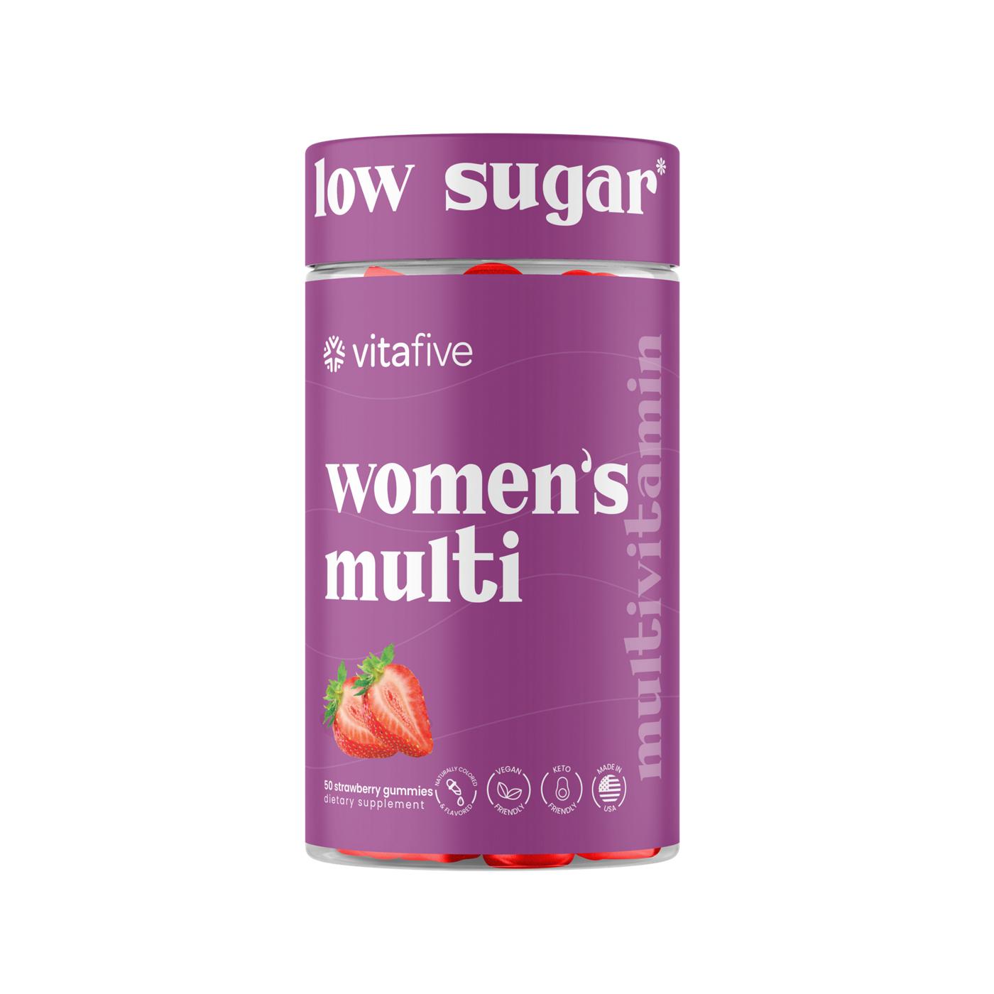 Vitafive Low Sugar Women's Multi Gummies - Strawberry; image 1 of 2