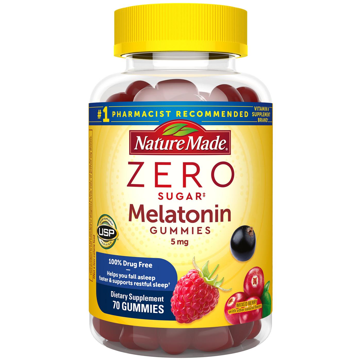 Nature Made Zero Sugar Melatonin Gummies - Mixed Berry; image 1 of 4