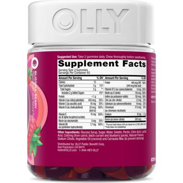 OLLY Women's Multivitamin Biotin & Folic Acid Gummies - Berry, 130 ct