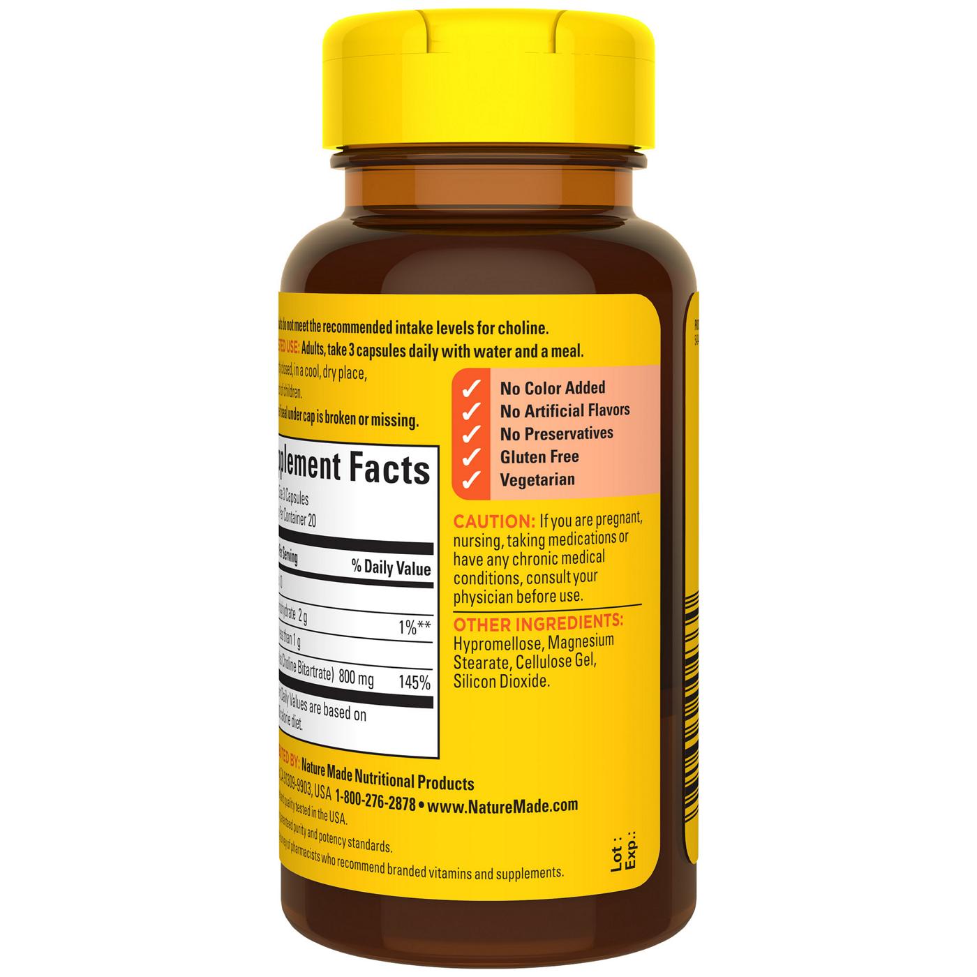 Nature Made Choline Extra Strength Dosage Capsules; image 2 of 2