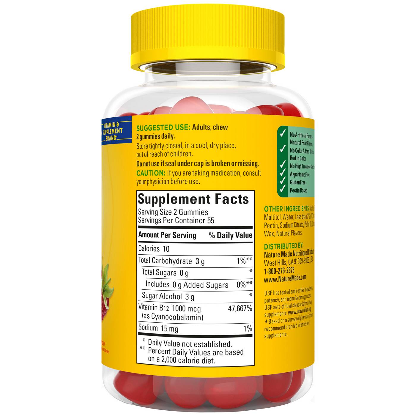 Nature Made Zero Sugar Energy B12 Gummies - Raspberry; image 3 of 4