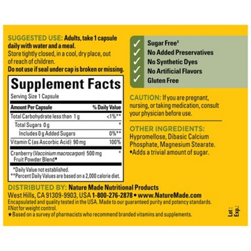 Nature Made Cranberry 500 mg Capsules