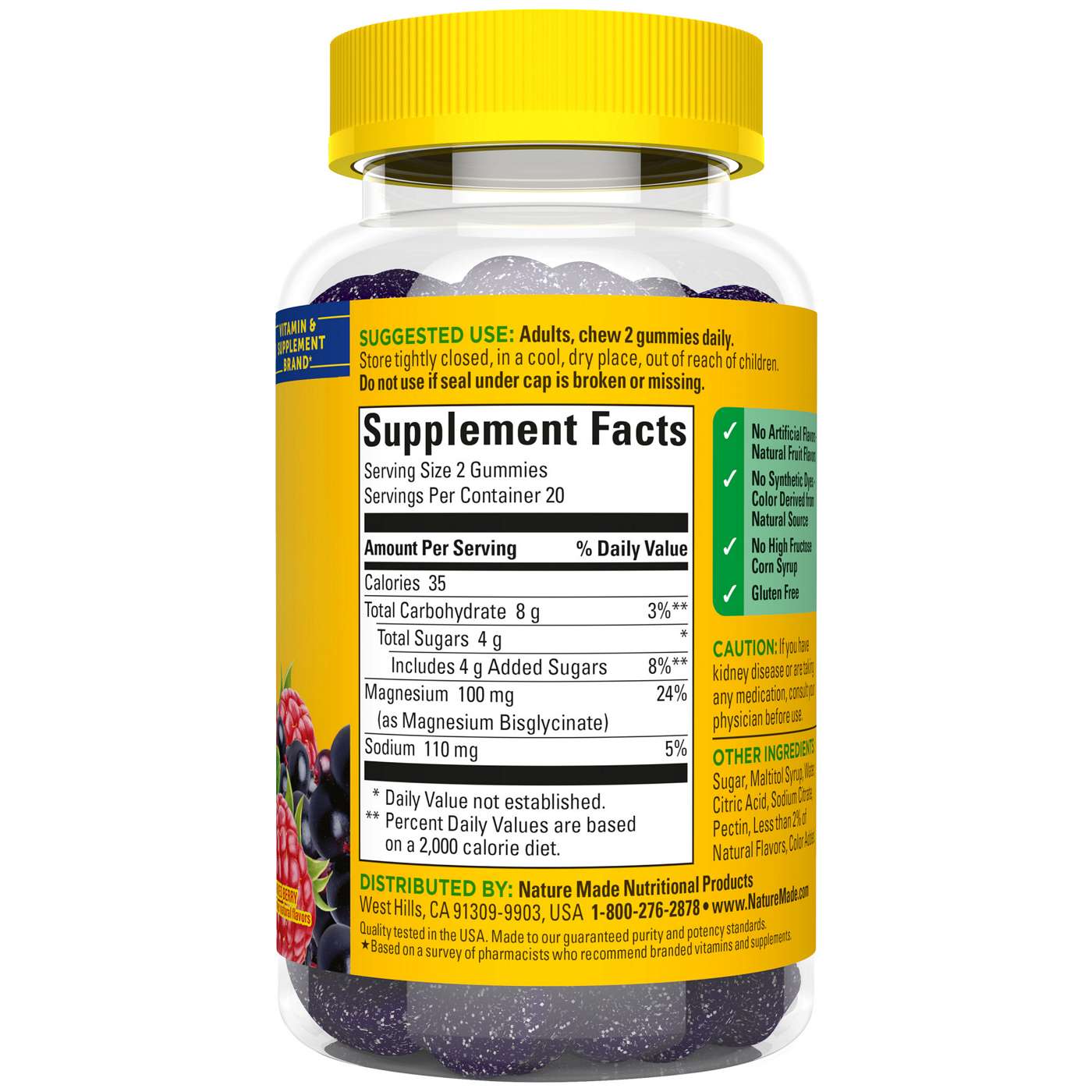 Nature Made High Absorption Magnesium Glycinate Gummies - Mixed Berry; image 3 of 4