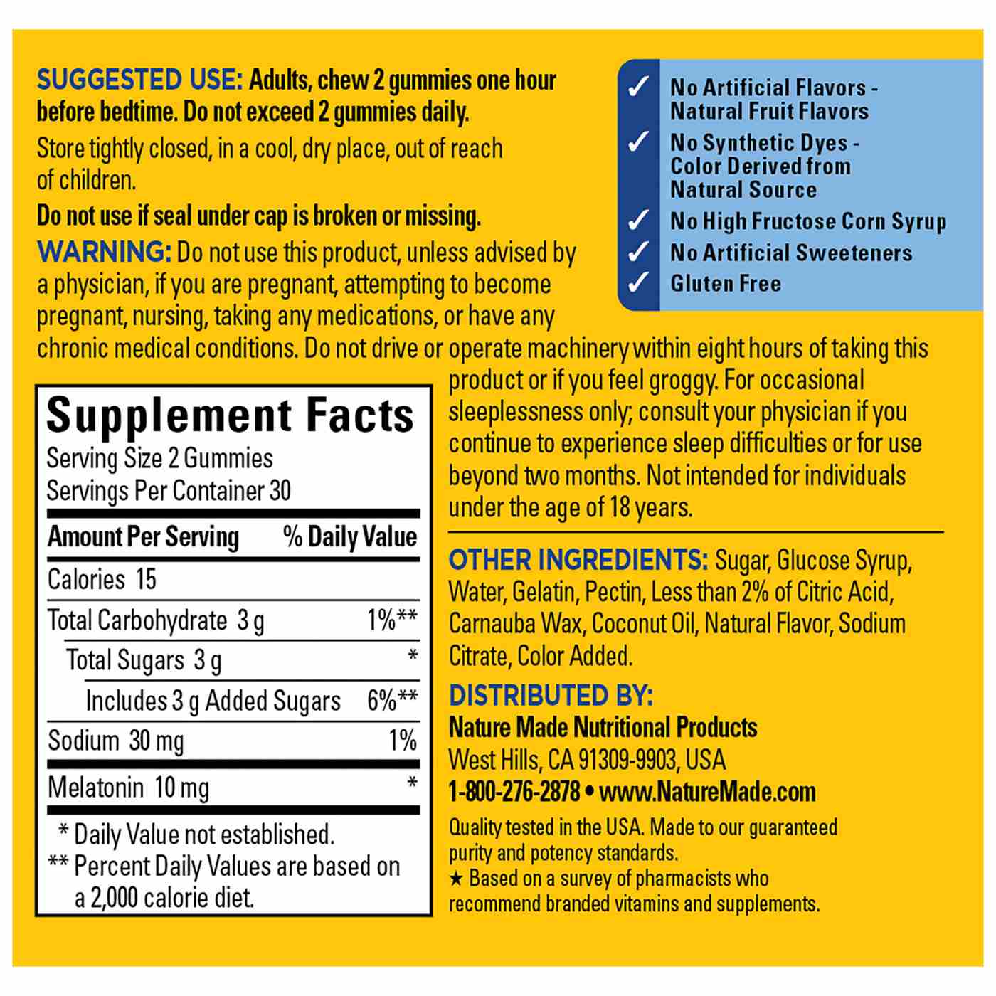 Nature Made Time Release Melatonin Maximum Strength 10 mg Gummies - Cherry; image 3 of 4