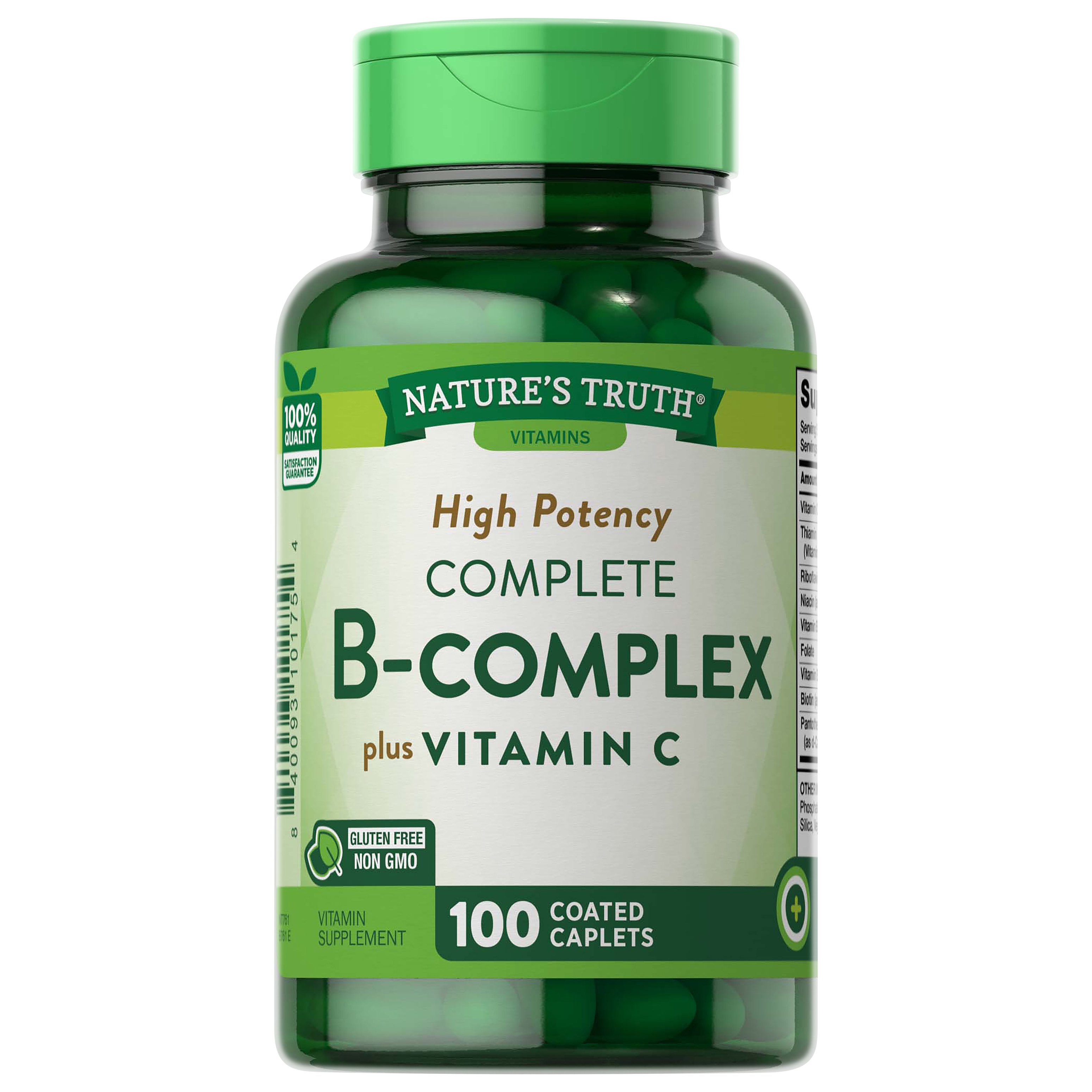 Nature's Truth Complete B-Complex Plus Vitamin C Coated Caplets - Shop ...