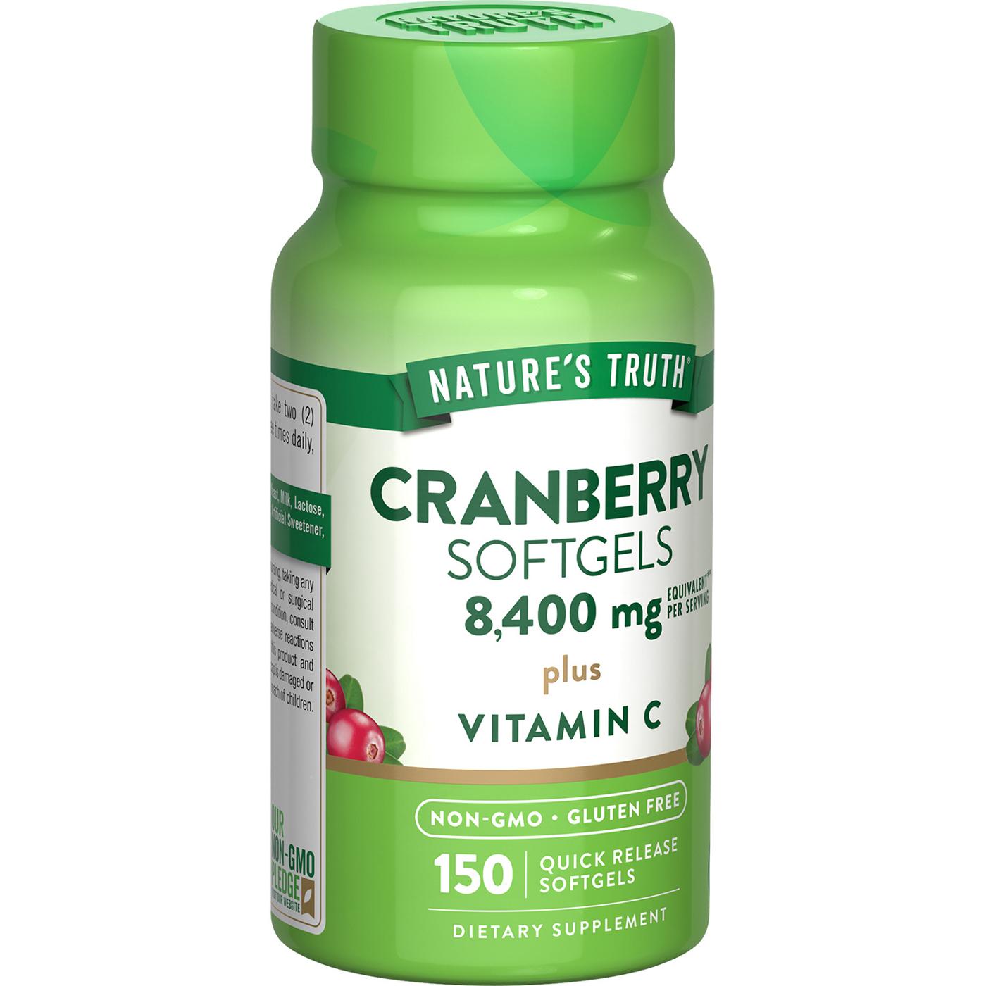 Nature's Truth Cranberry Plus Vitamin C 8400 mg Quick Release Softgels; image 5 of 5