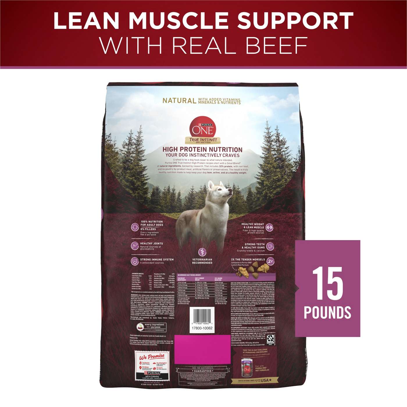 Purina ONE True Instinct Lean Muscle Support Natural High Protein Dog Food - Real Beef; image 7 of 9