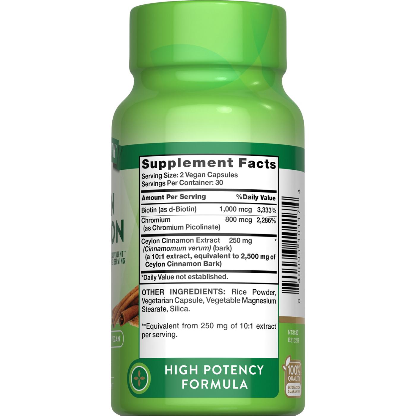 Nature's Truth Super Cinnamon 1500 mg Quick Release Capsules; image 2 of 3