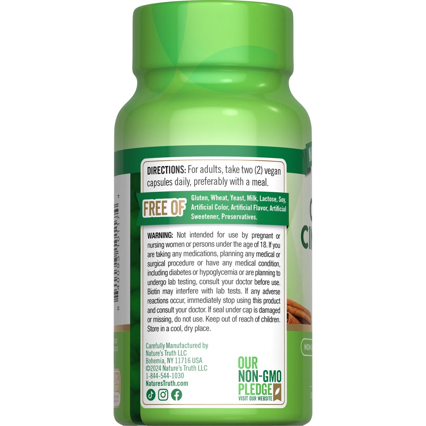 Nature's Truth Super Cinnamon 1500 mg Quick Release Capsules; image 3 of 3