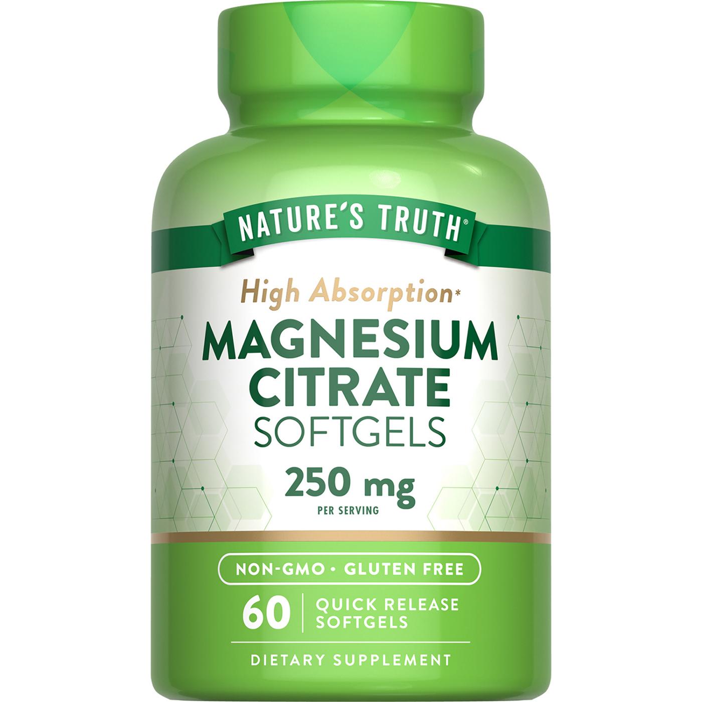 Nature's Truth Magnesium Citrate 250 mg Quick Release Softgels; image 1 of 5