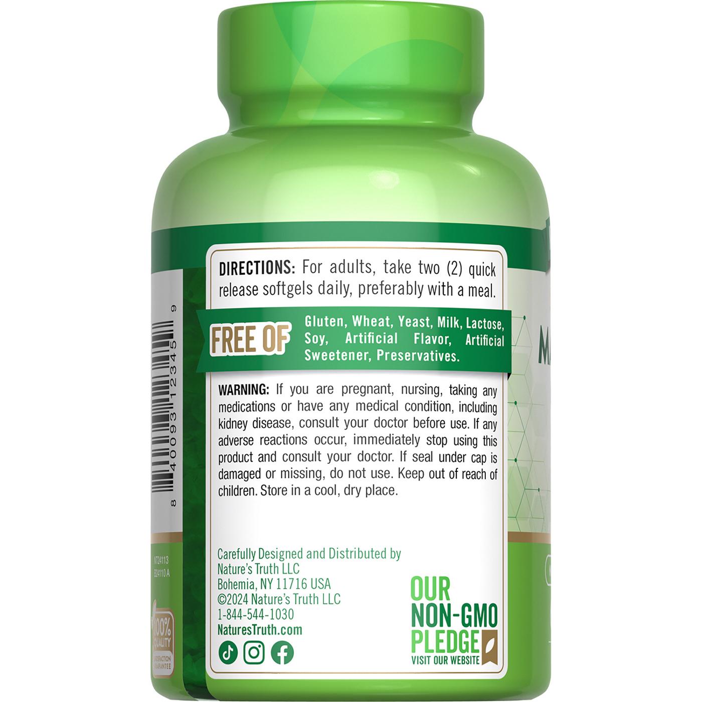 Nature's Truth Magnesium Citrate 250 mg Quick Release Softgels; image 4 of 5