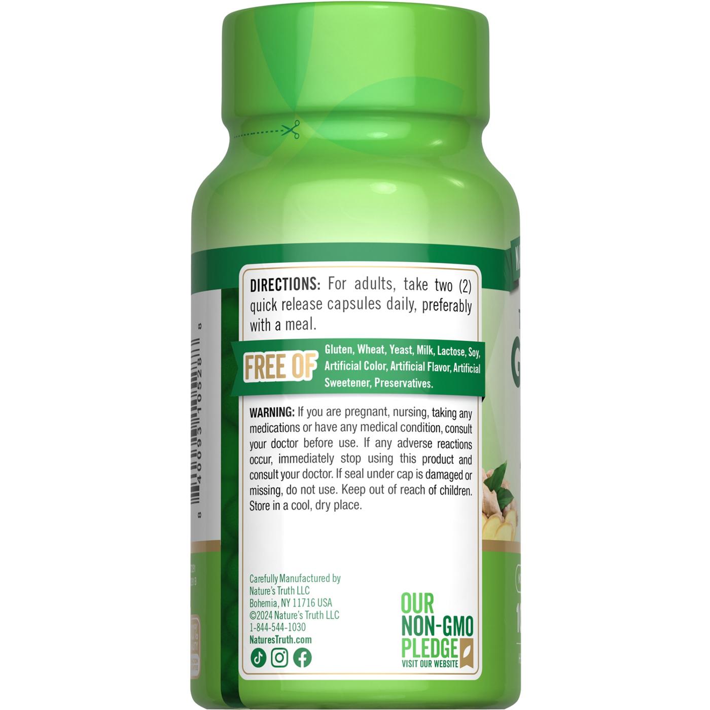 Nature's Truth Ginger Root 1500 mg Quick Release Capsules - Shop Herbs \u0026  homeopathy at H-E-B, image size:1400x1400
