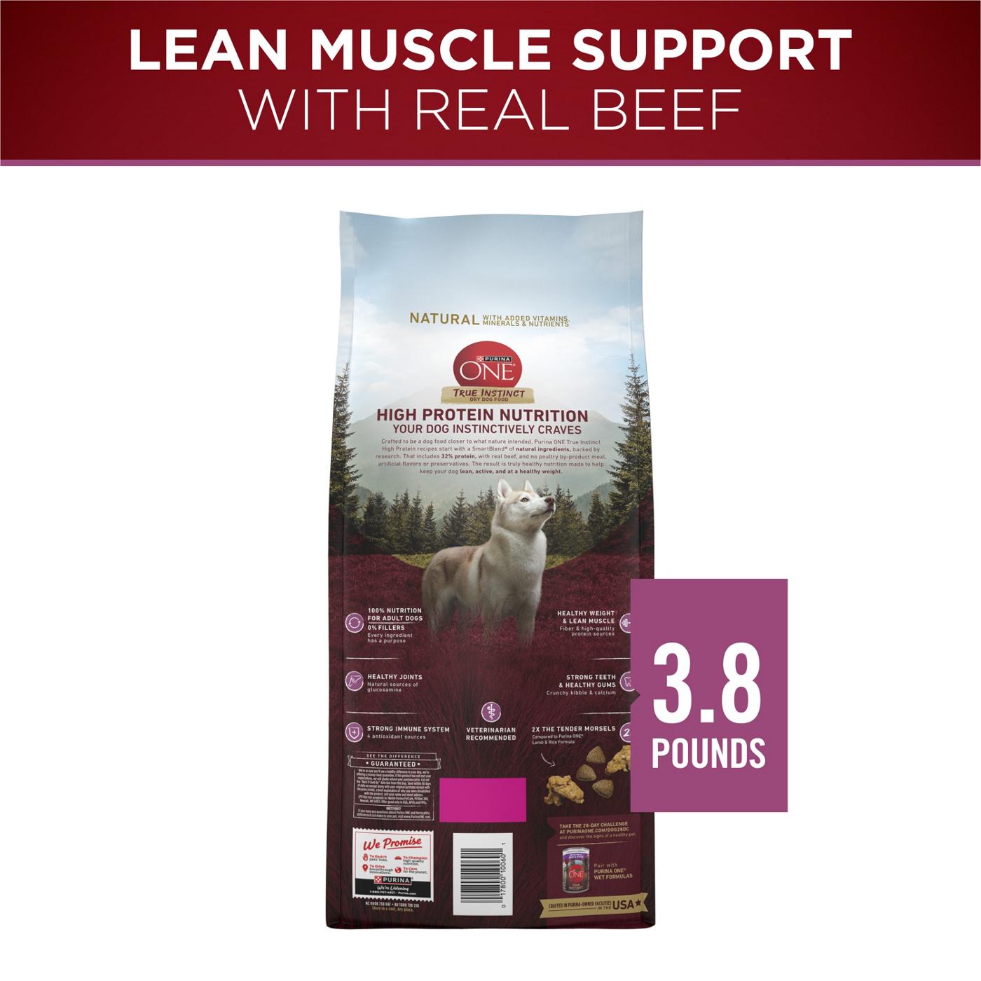 Purina ONE True Instinct Lean Muscle Support Natural High Protein Dog Food - Real Beef; image 3 of 8