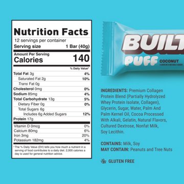 BUILT Puff 17g Protein Bar - Coconut