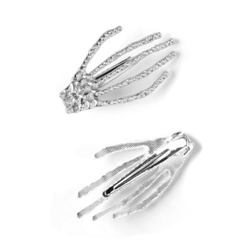 Death Grip Skeleton Hand Hair Clips - Assorted, 2 ct