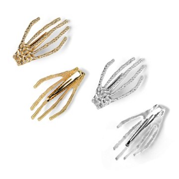 Death Grip Skeleton Hand Hair Clips - Assorted, 2 ct