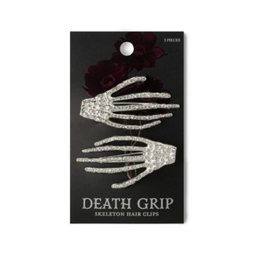 Death Grip Skeleton Hand Hair Clips - Assorted, 2 ct