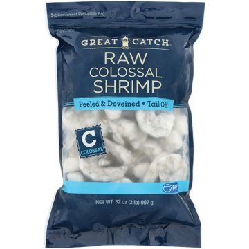 Great Catch Frozen Peeled & Deveined Tail-Off Raw Shrimp, 16 - 20 ct/lb, 32 oz