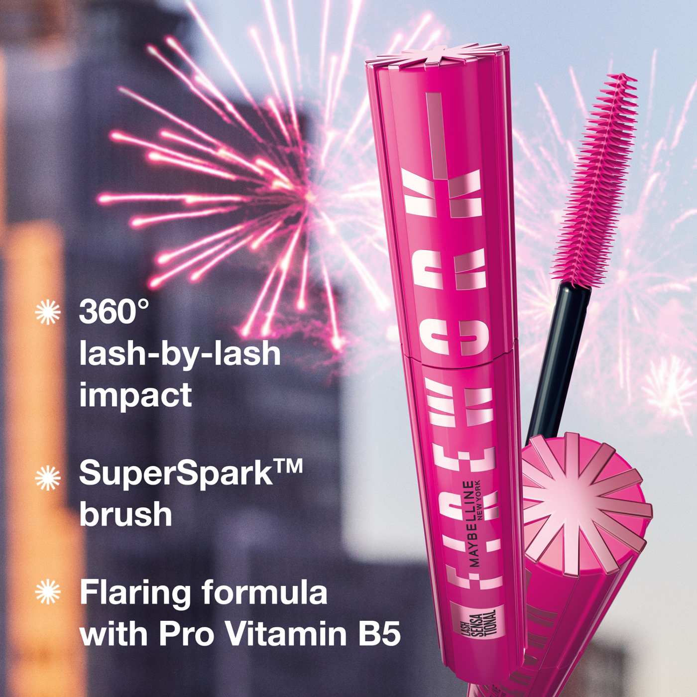 Maybelline Lash Sensational Firework Washable Mascara - Blackest Black; image 2 of 7