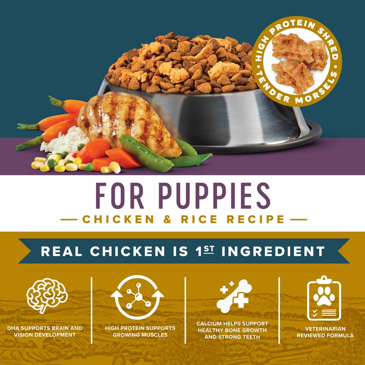 H-E-B Market Blend Puppy Dry Dog Food - Chicken; image 3 of 5