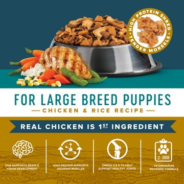 H-E-B Market Blend Large Breed Puppy Dry Dog Food – Chicken & Rice, 15 lbs