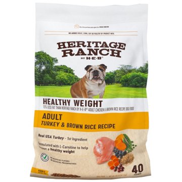 Heritage Ranch by H-E-B Adult Healthy Weight Dry Dog Food - Turkey & Brown Rice, 40 lbs
