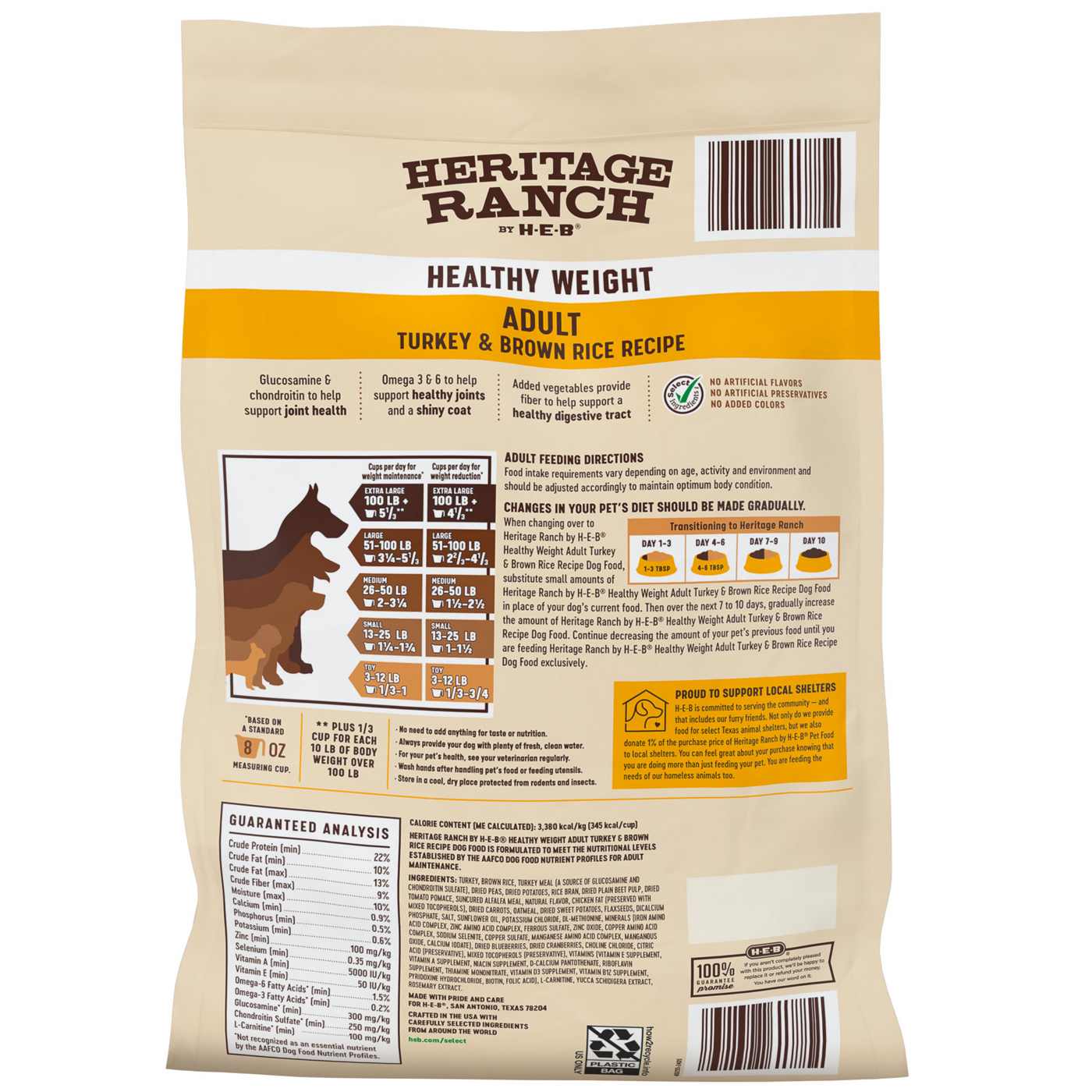 Heritage Ranch by H-E-B Adult Healthy Weight Dry Dog Food - Turkey & Brown Rice; image 2 of 2