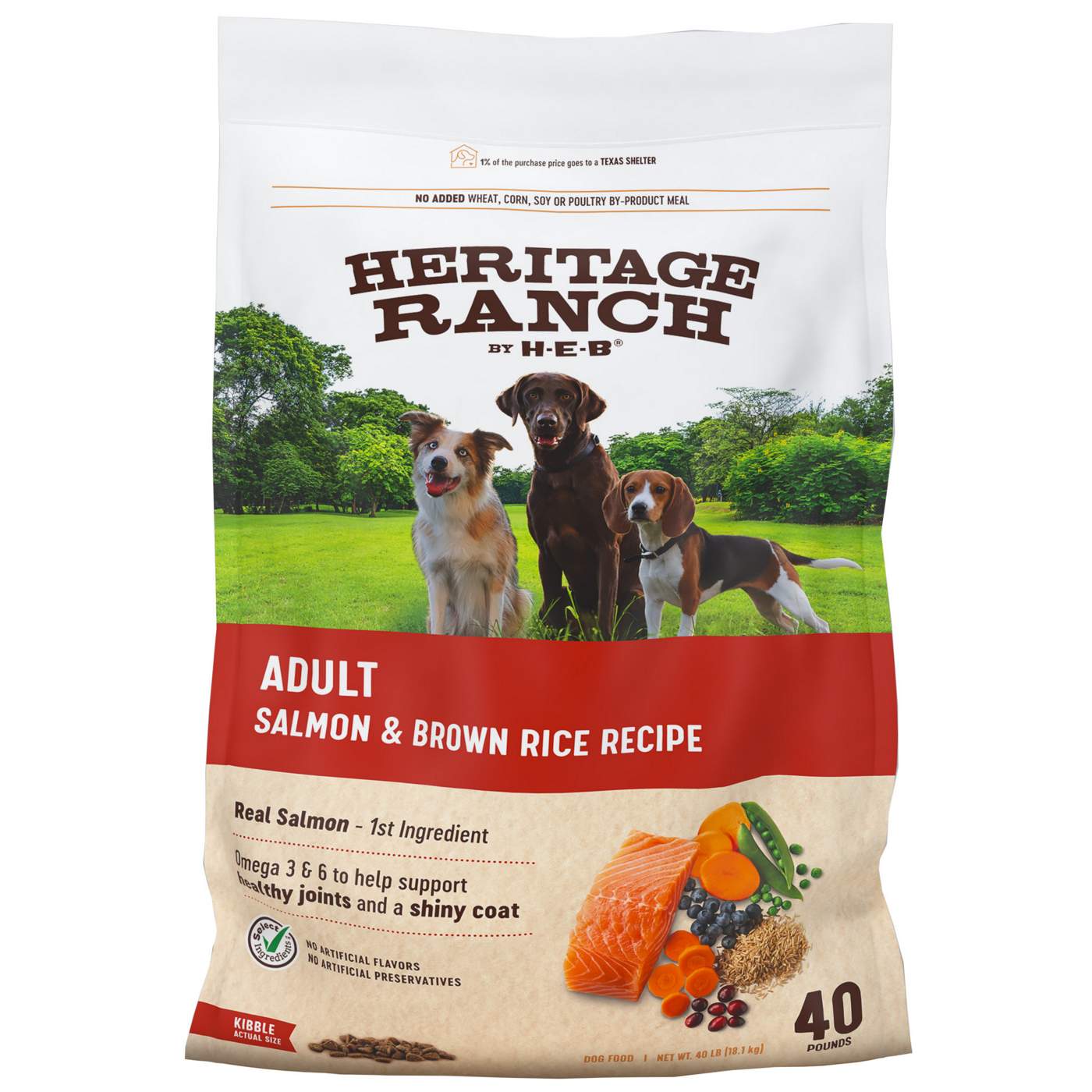 Heritage Ranch by H-E-B Adult Dry Dog Food - Salmon & Brown Rice; image 1 of 2