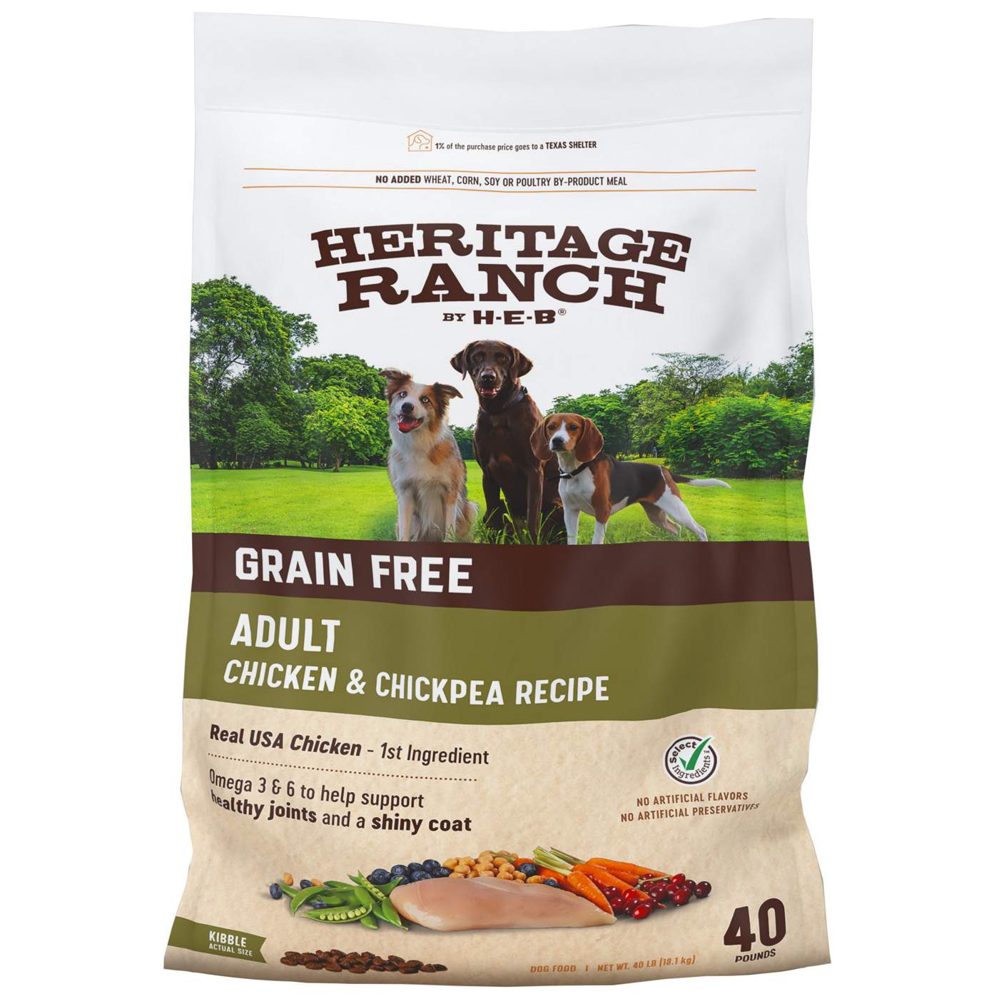 Heritage Ranch by H-E-B Adult Grain-Free Dry Dog Food - Chicken & Chickpea; image 1 of 2