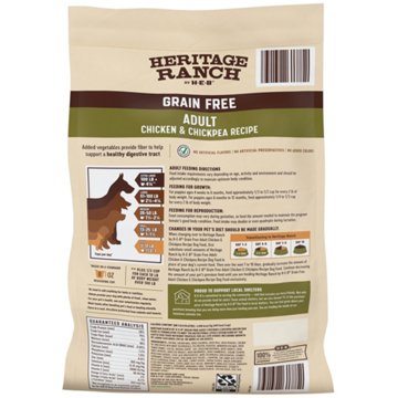 Heritage Ranch by H-E-B Adult Grain-Free Dry Dog Food - Chicken & Chickpea, 40 lbs