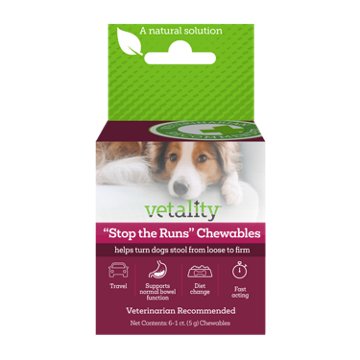 Vetality Stop The Runs Dog Chews, 6 ct