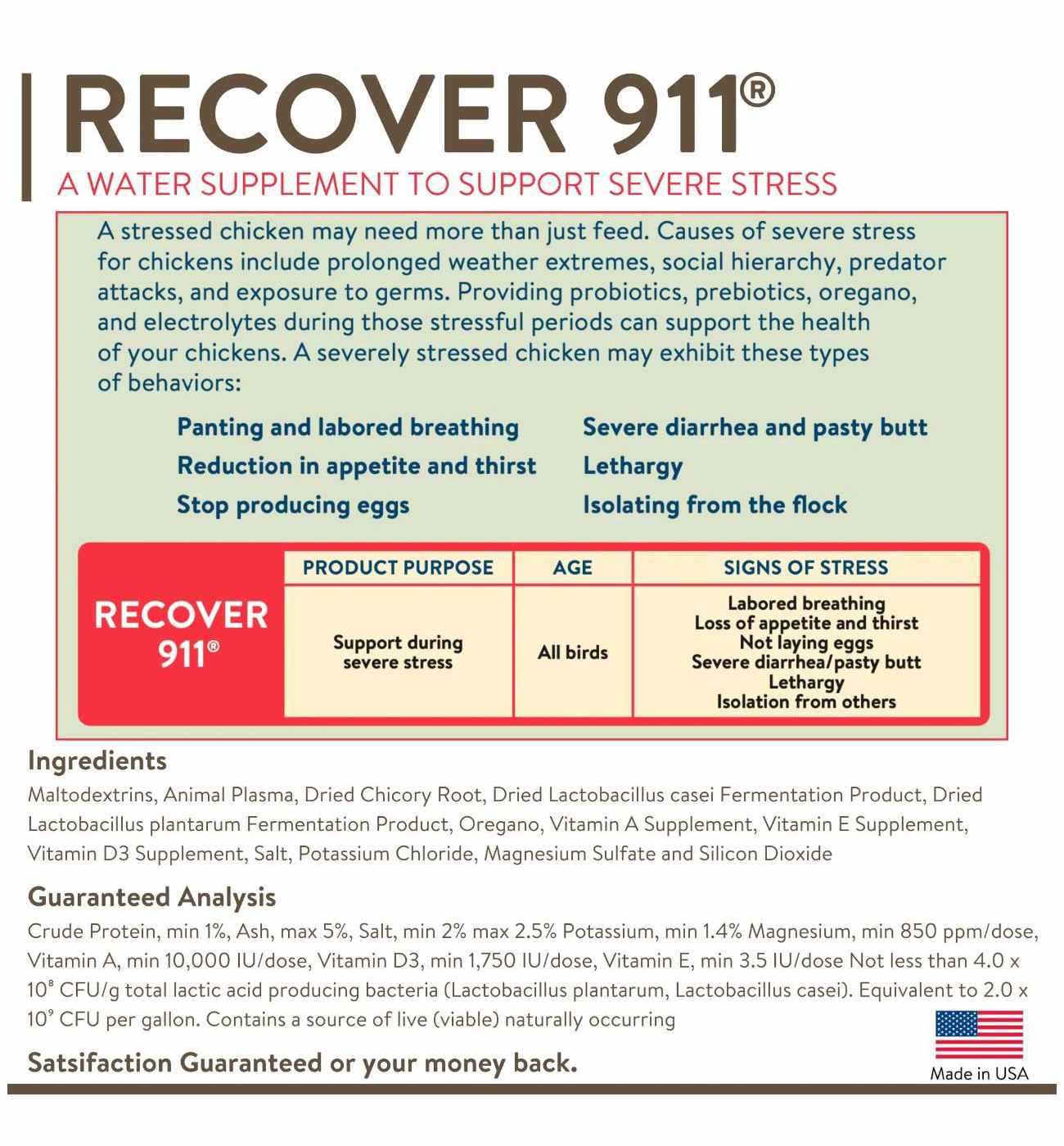 Flockleader Recover 911 Water Supplement; image 2 of 4