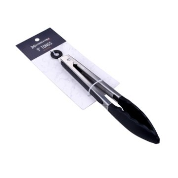 Kitchen & Table by H-E-B Stainless Steel & Silicone Tongs, 9''