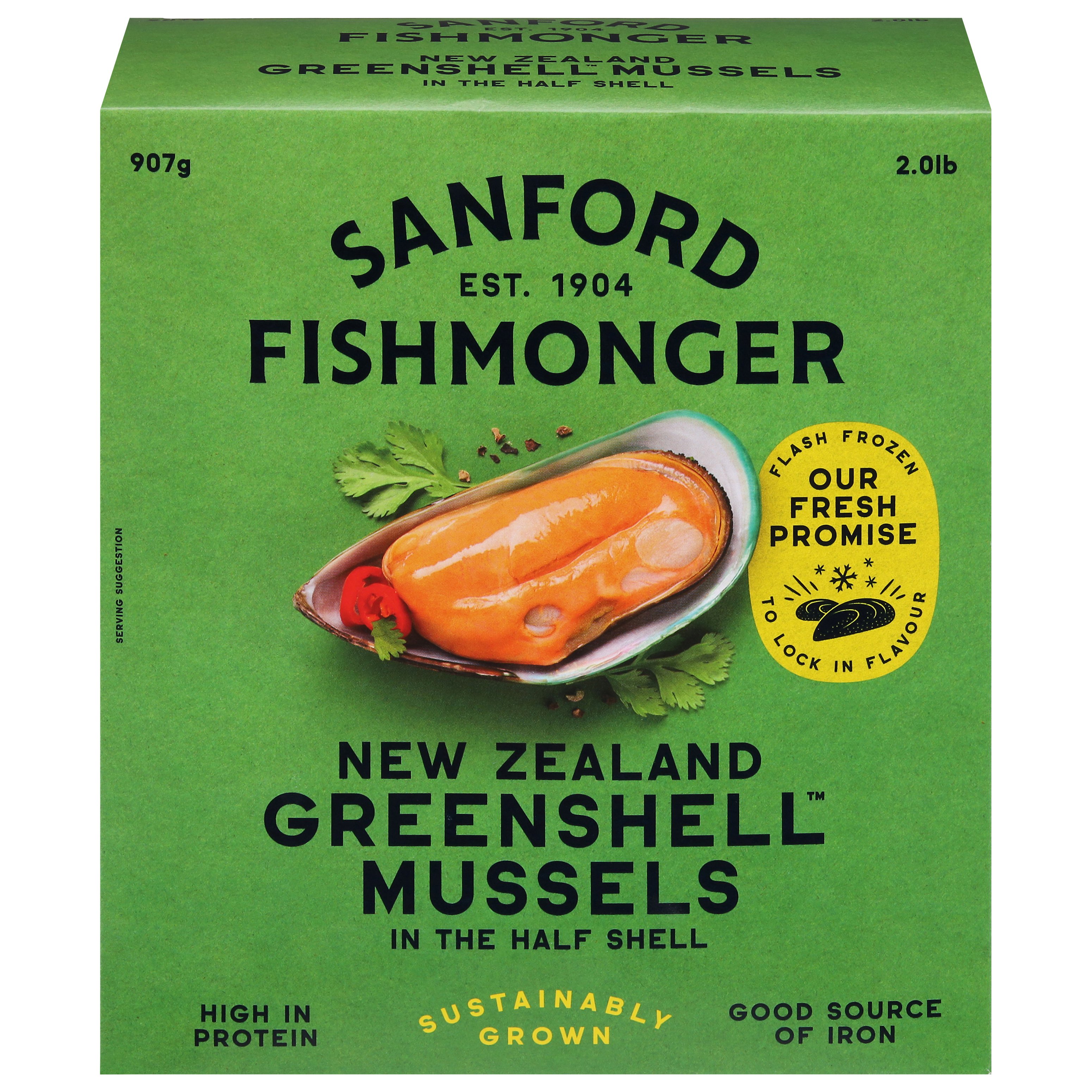 Sanford Fishmonger Frozen Greenshell Mussels in Half Shell - Shop ...