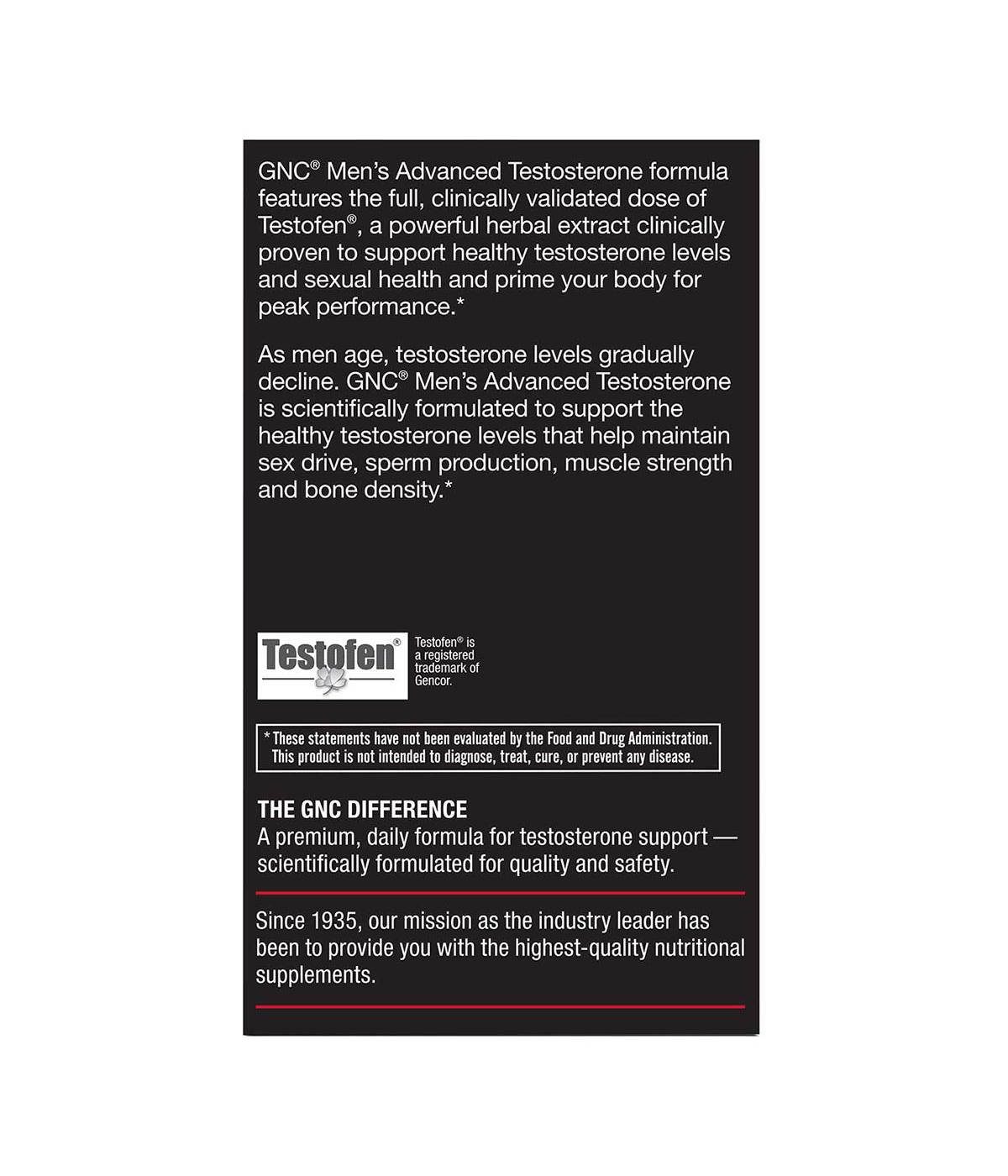 GNC Men's Advanced Testosterone Capsules; image 2 of 4