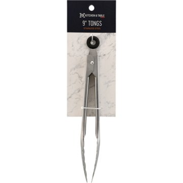 Kitchen & Table by H-E-B Stainless Steel Tongs, 9''