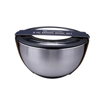 Kitchen & Table by H-E-B Stainless Steel Mixing Bowl Set, 6 pc